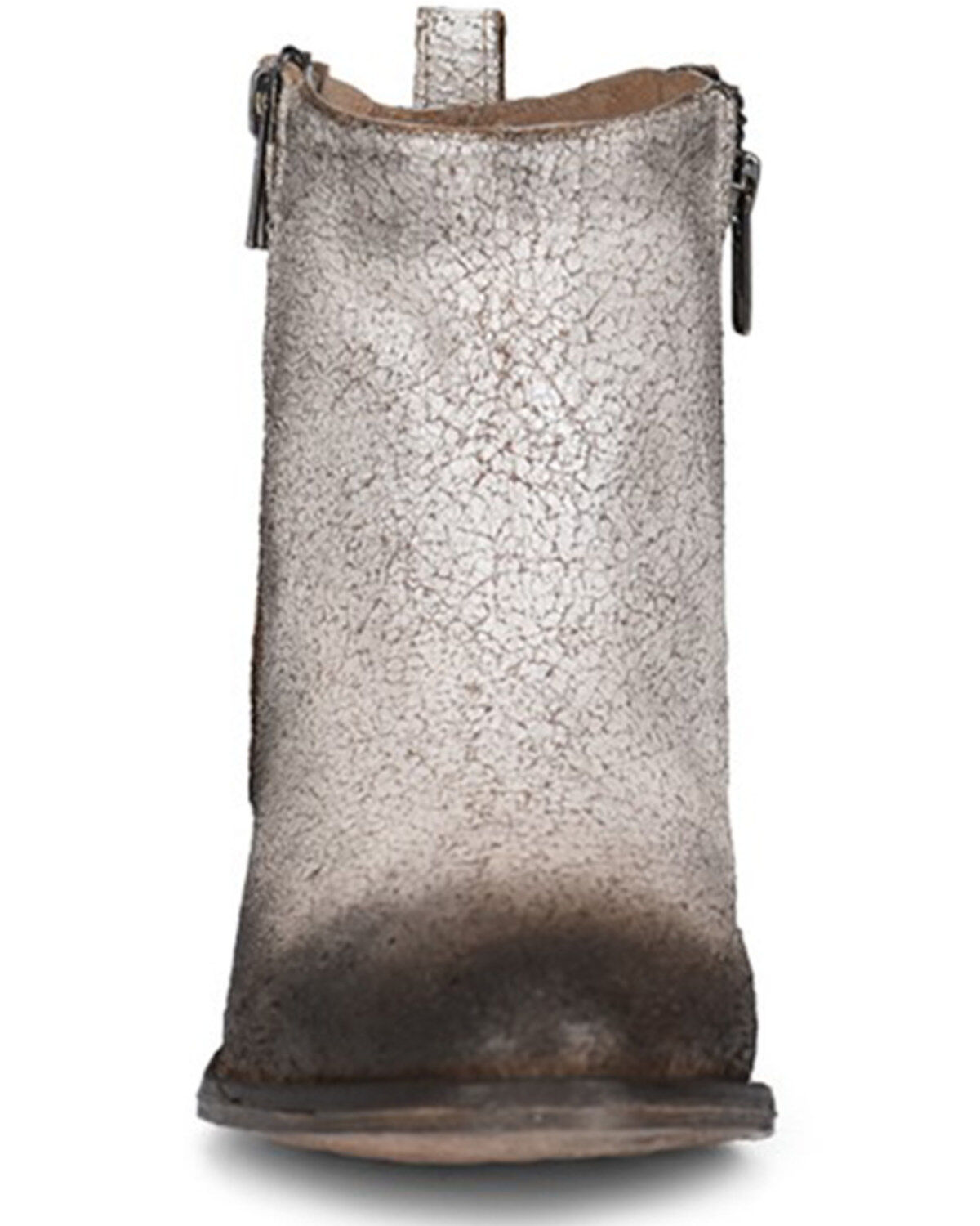 Circle G Women's White & Black Zipper Fashion Booties - Round Toe