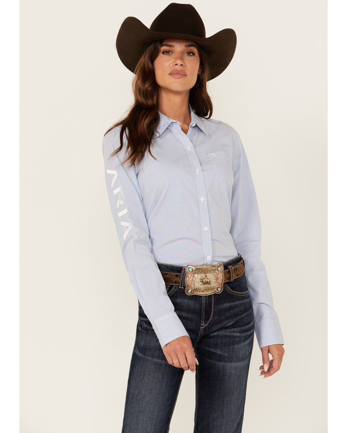 Ariat Women's R.E.A.L Striped Team Kirby Long Sleeve Button-Down Stretch Western Shirt