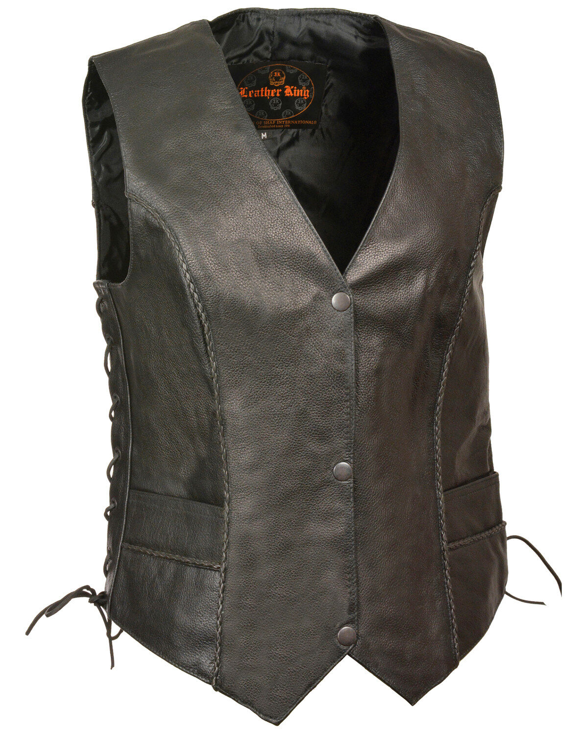 Milwaukee Leather Women's Thin Braid Snap Front Vest - 4X