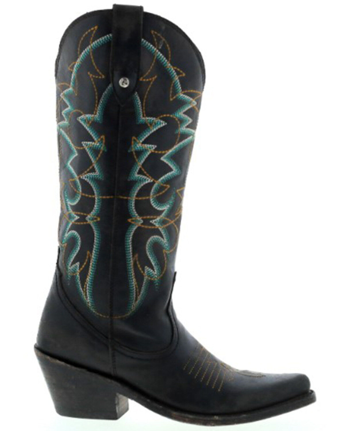 Botas Caborca for Liberty Black Women's Amelia Star Stitched Western Boots - Snip Toe