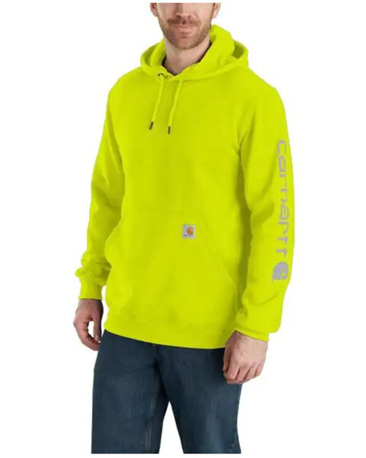 Carhartt Men's Loose Fit Midweight Logo Sleeve Graphic Hooded Sweatshirt