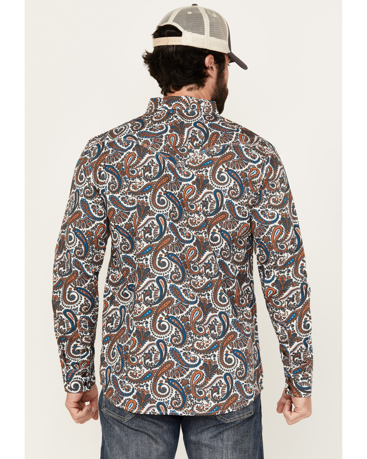 Moonshine Spirit Men's Too Country Paisley Print Long Sleeve Snap Western Shirt
