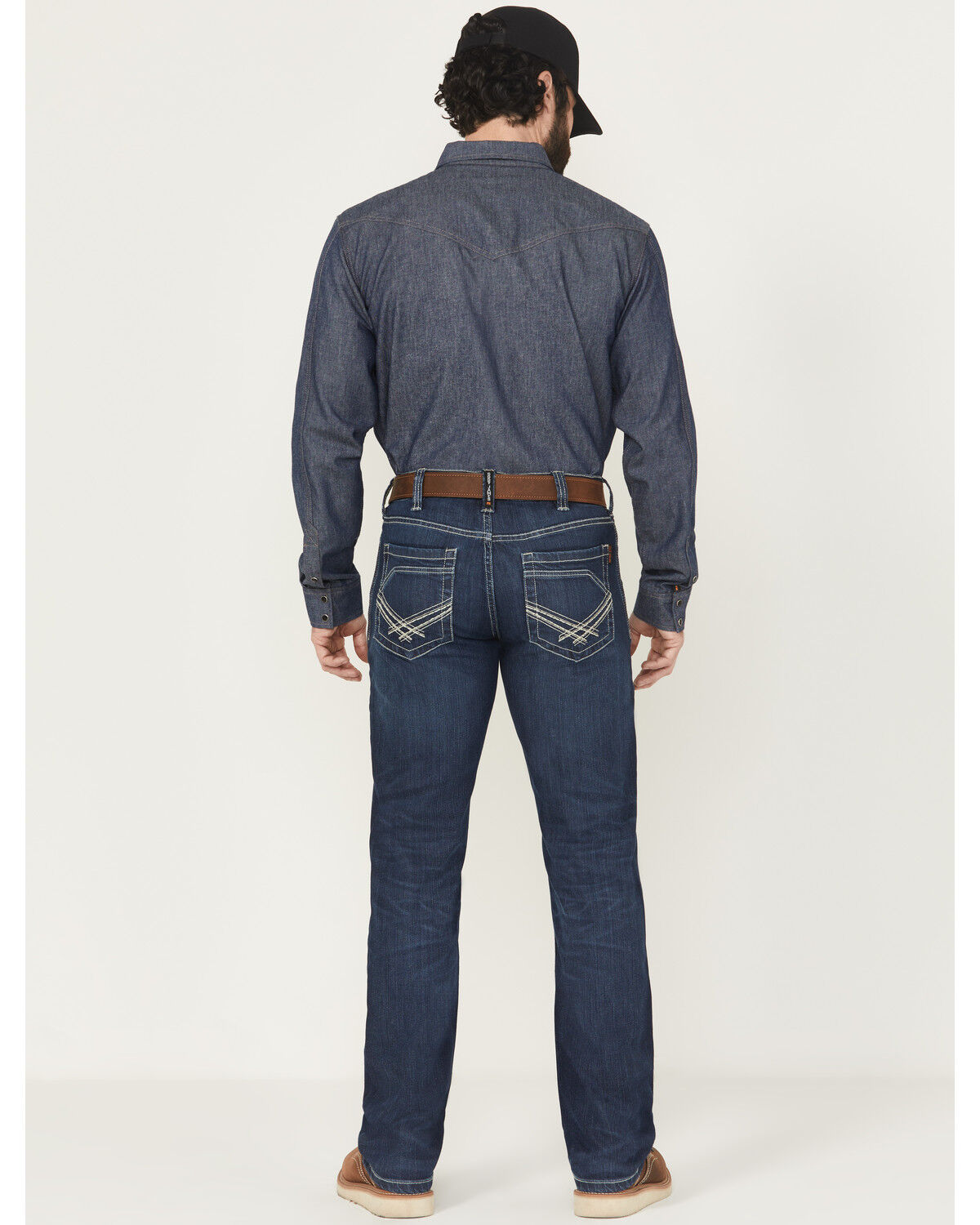 Cody James Men's FR Medium Wash Slim Straight Stretch Denim Work Jeans