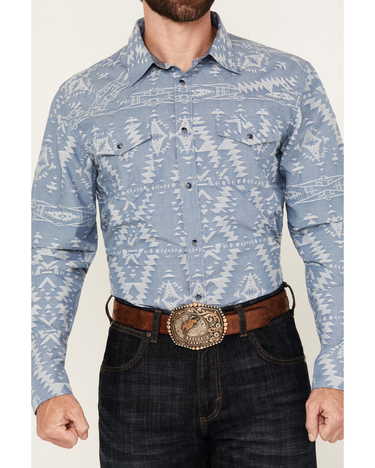 Cody James Men's Badlands Southwestern Print Long Sleeve Snap Western Shirt