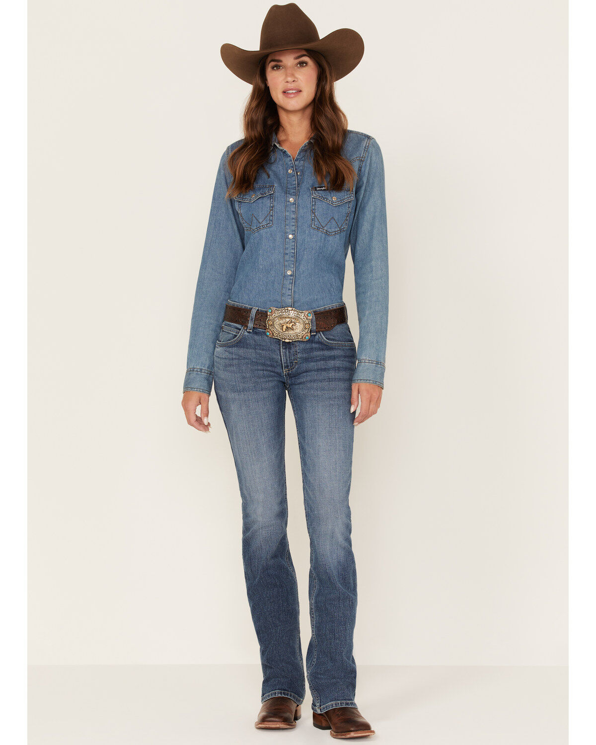 Wrangler Retro Women's Medium Wash Mid Rise Mae Megan Bootcut Jeans