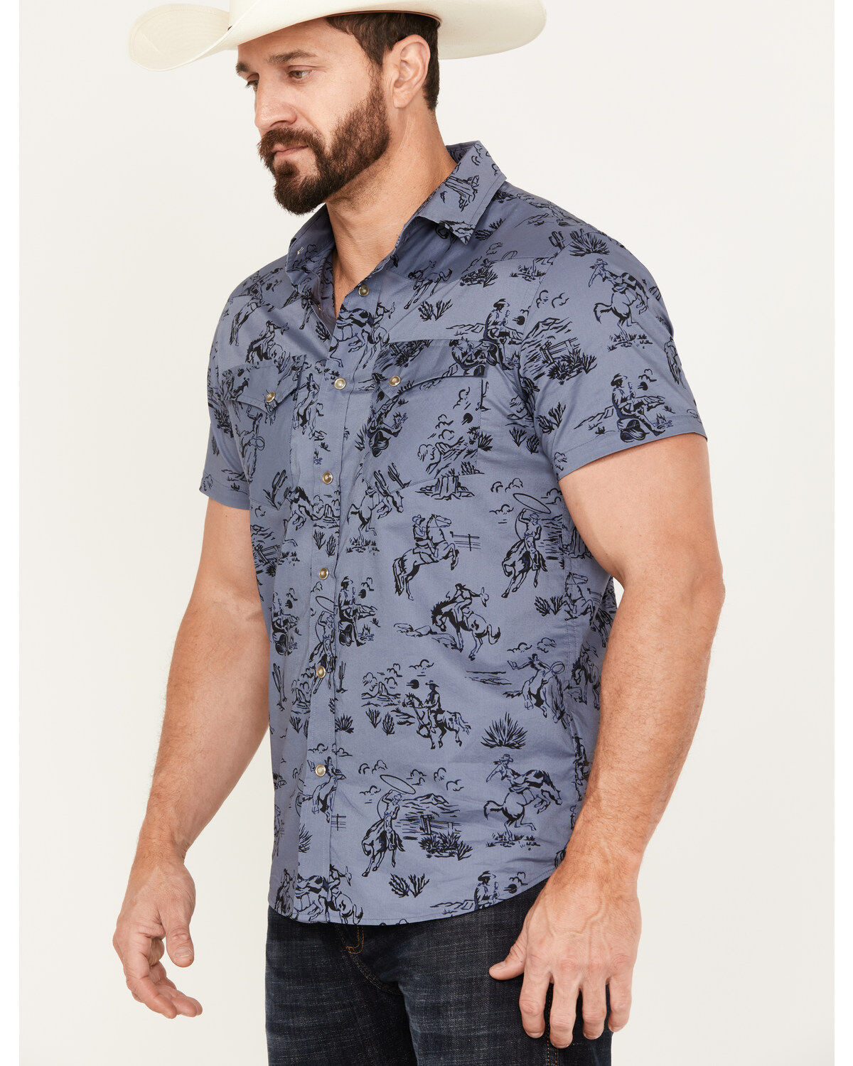 Pendleton Men's Laramie Cowboy Print Short Sleeve Snap Western Shirt