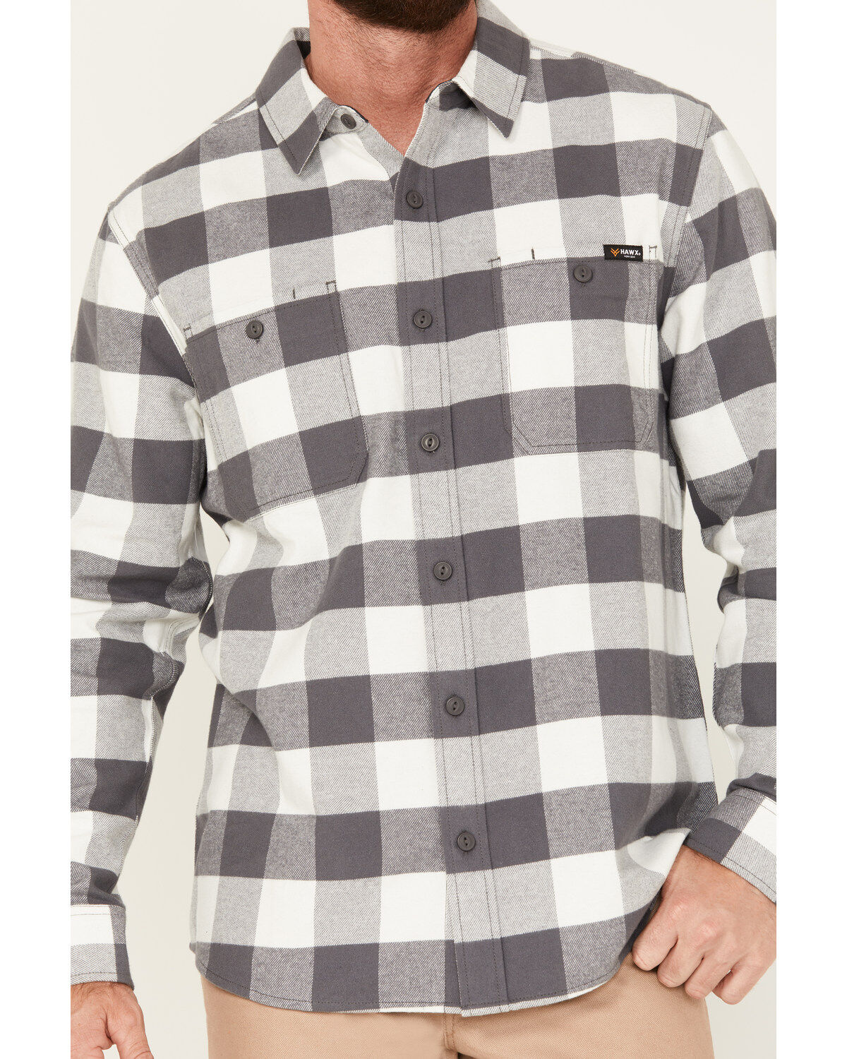 Hawx Men's Buffalo Plaid Print Flannel Work Shirt