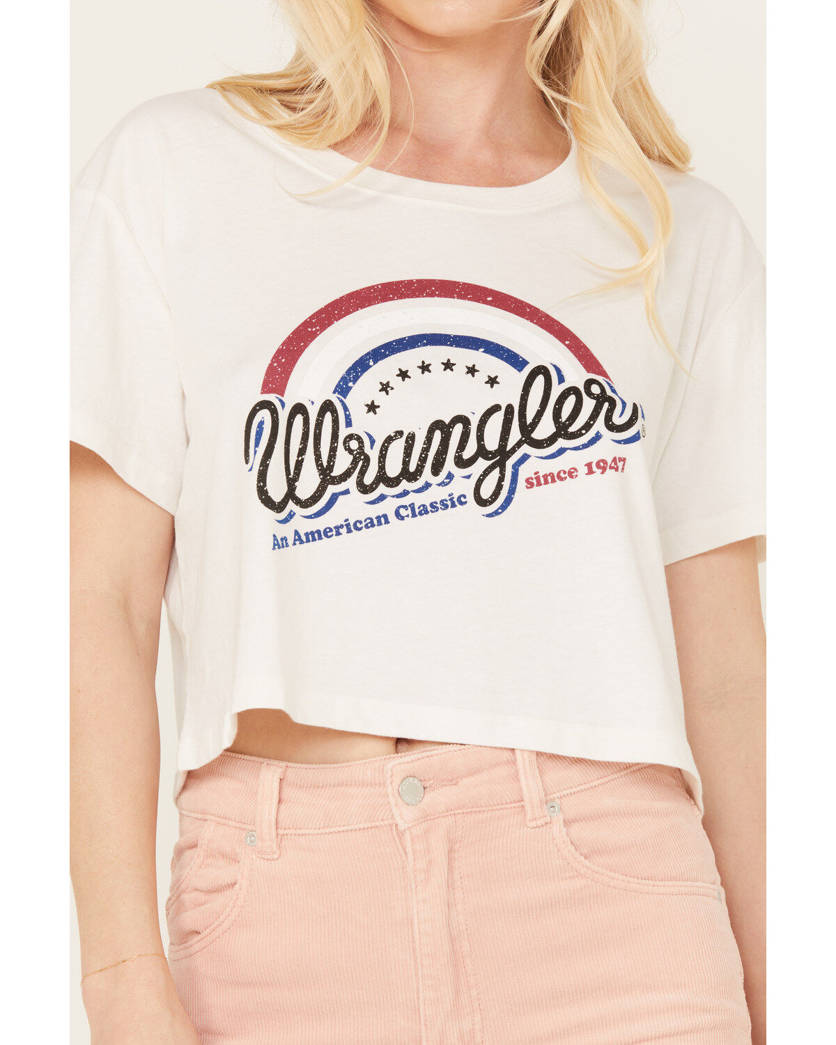 Wrangler Women's Cropped Short Sleeve Logo Graphic Tee