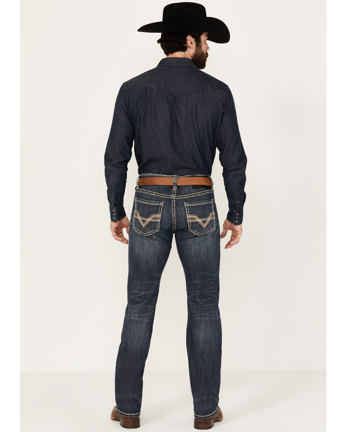 Rock & Roll Denim Men's Revolver Dark Vintage Wash Slim Straight Reflex Denim Jeans