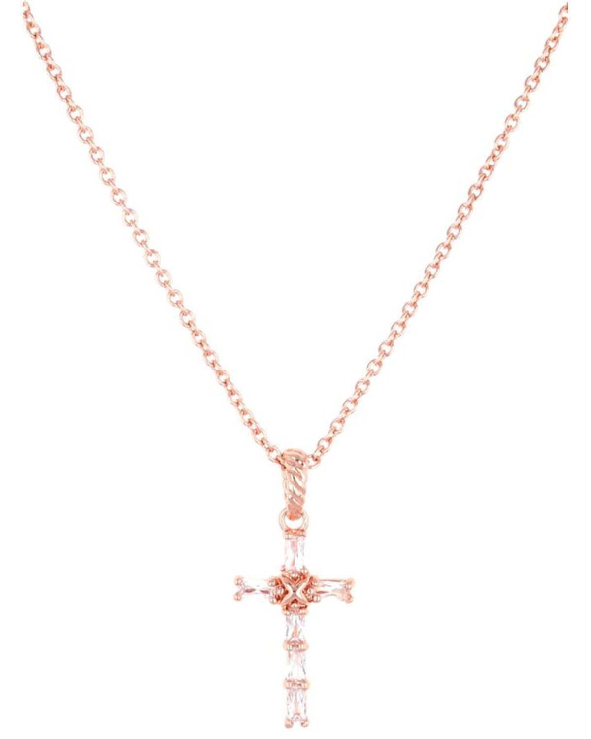 Montana Silversmiths Women's Entwined Rose Gold Brilliant Cross Necklace