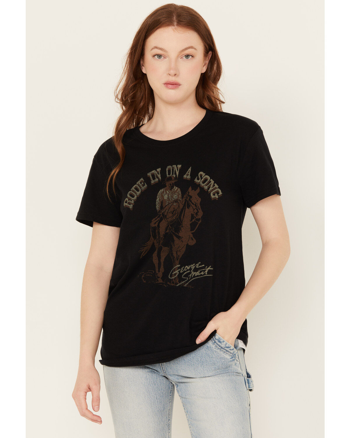 George Strait by Wrangler Women's Rode in on a Song Short Sleeve Graphic Tee