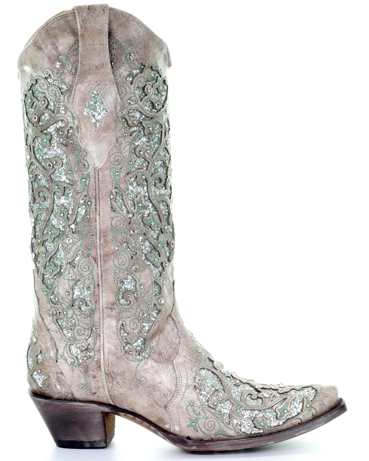 Corral Women's Glitter Inlay and Crystals Western Boots