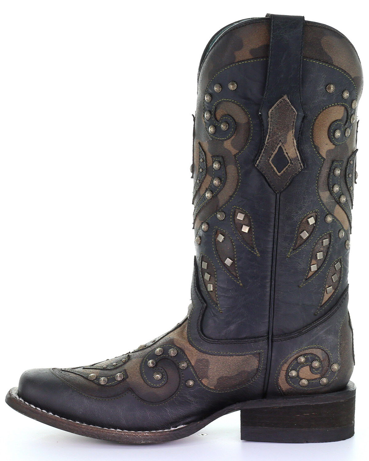 Corral Women's Camo Inlay With Studs Western Boots - Square Toe