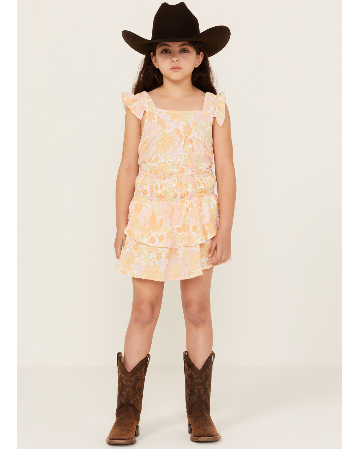 Hayden LA Girls' Pale Print Ruffle Skirt