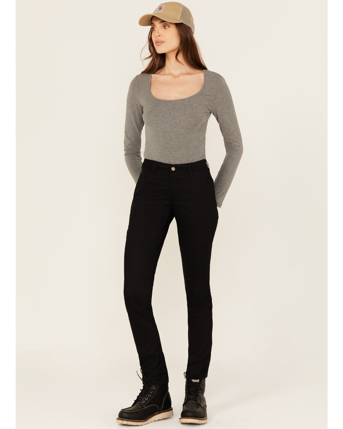 Dickies Women's Mid Rise Skinny Stretch Twill Work Pants