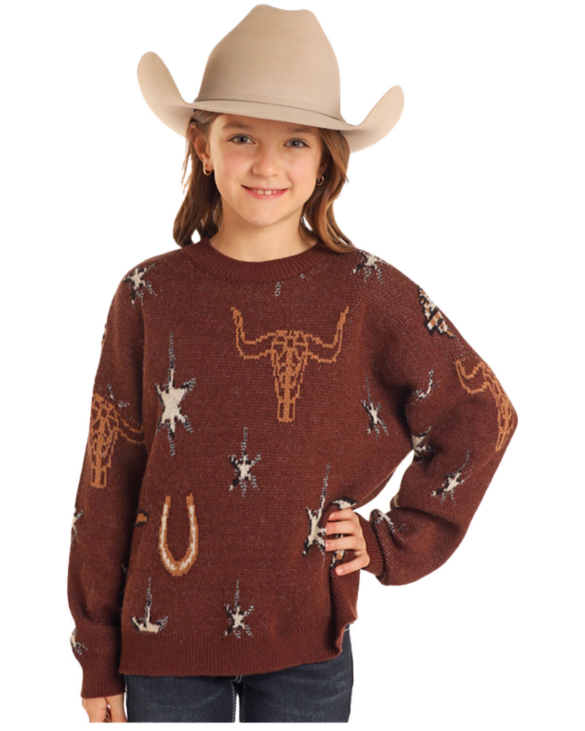 Panhandle Girls' Conversation Print Sweater