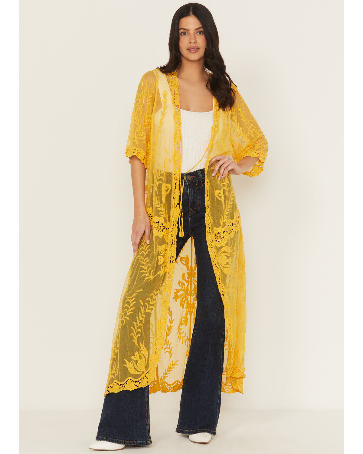 Shyanne Women's Embroidered Mesh Kimono
