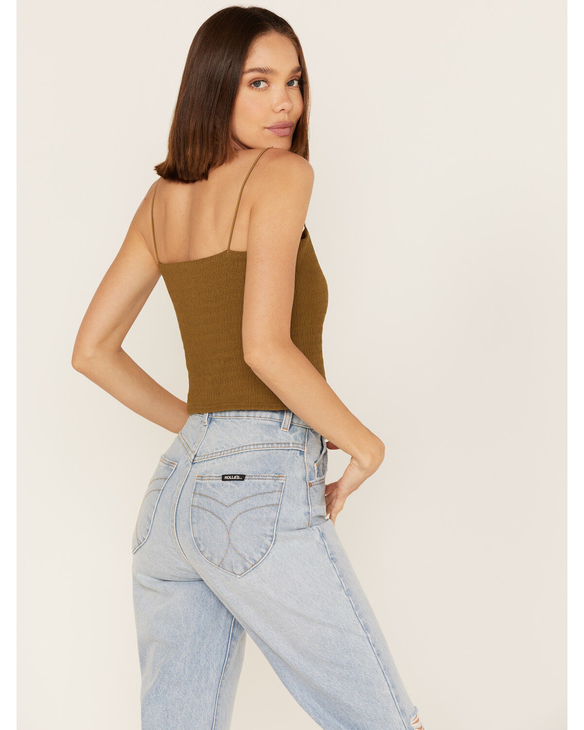 Cleo + Wolf Women's Smocked Button Front Tank