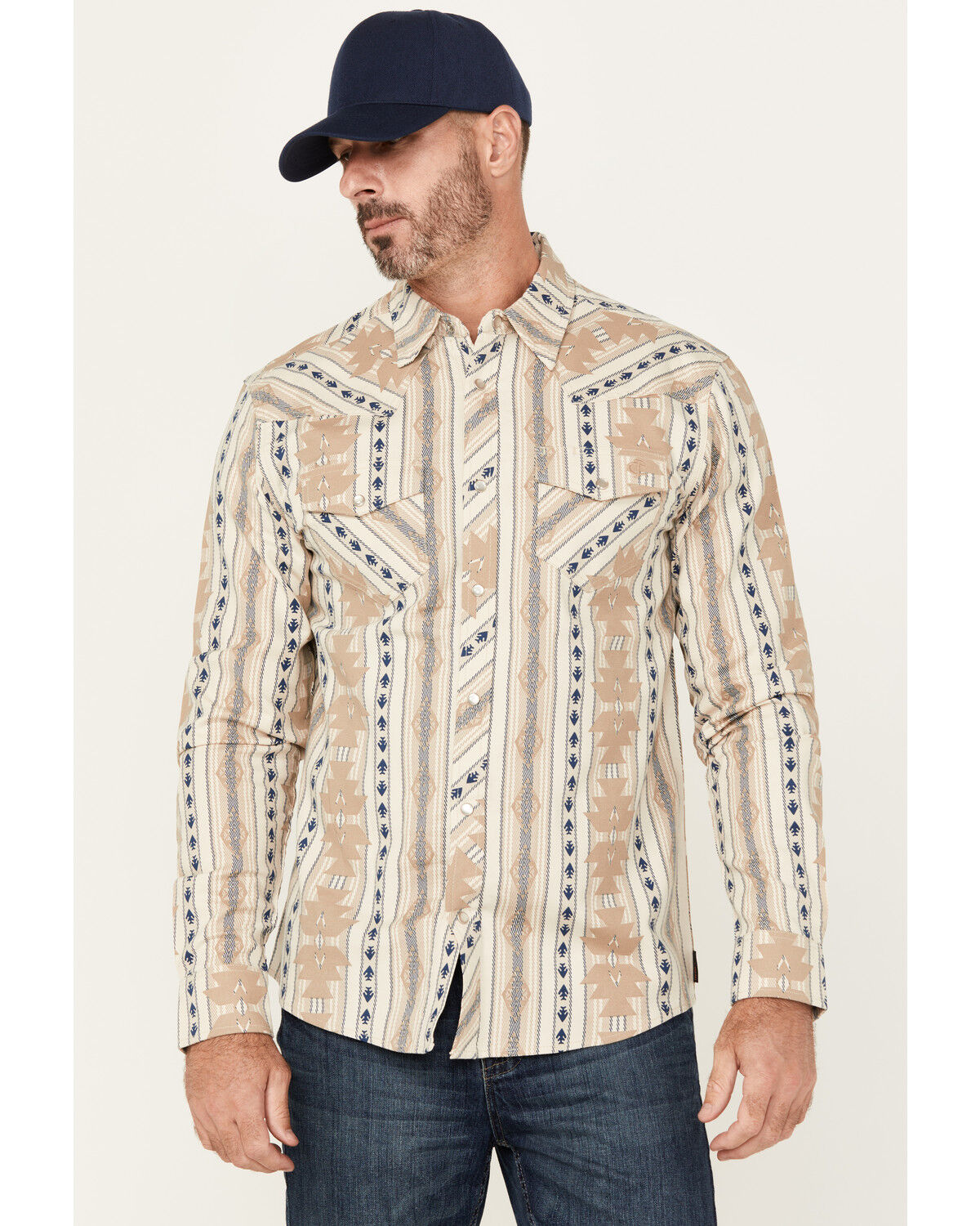 Cody James Men's FR Sedona Southwestern Striped Long Sleeve Pearl Snap Western Work Shirt