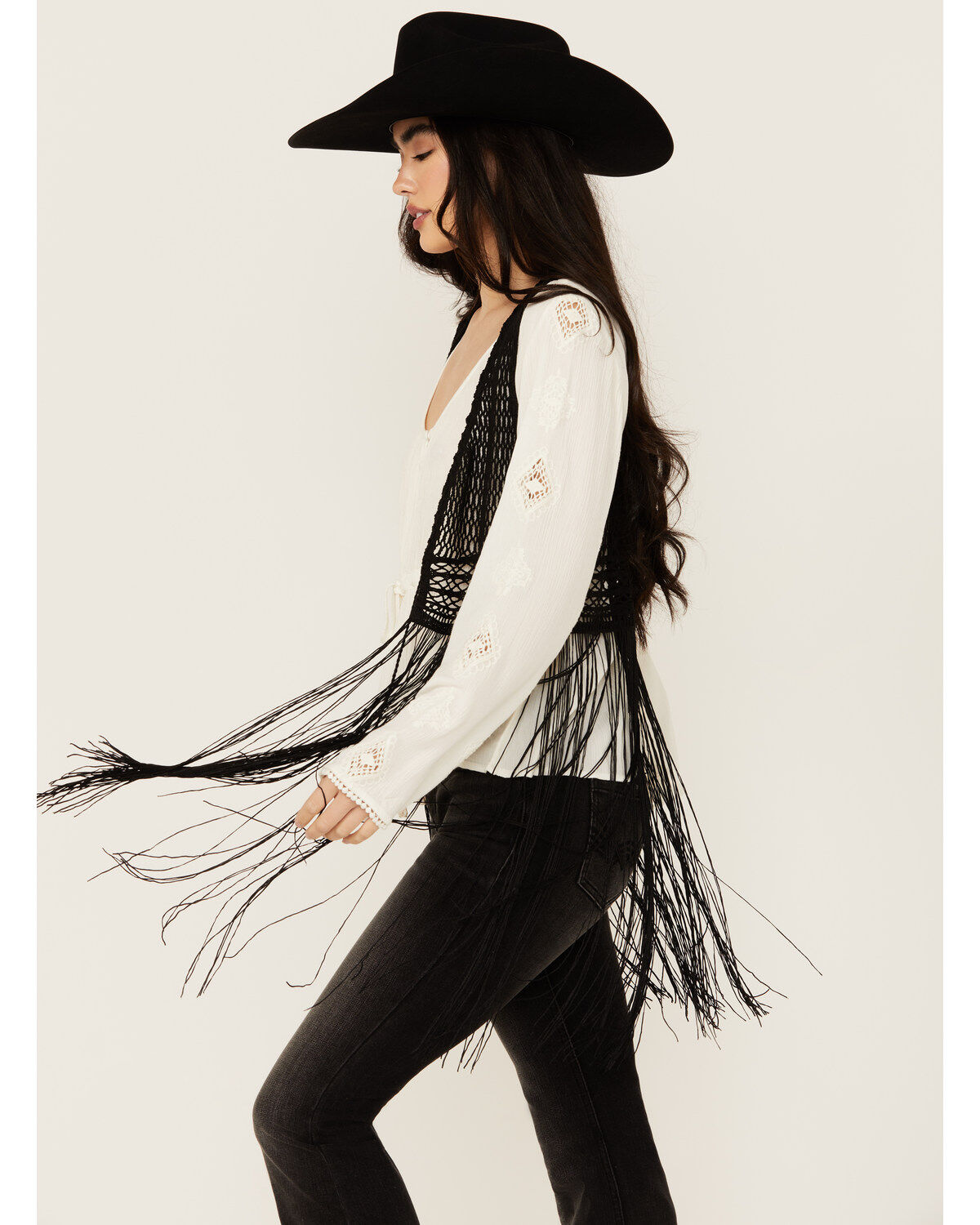 Idyllwind Women's Hawls Crochet Fringe Vest
