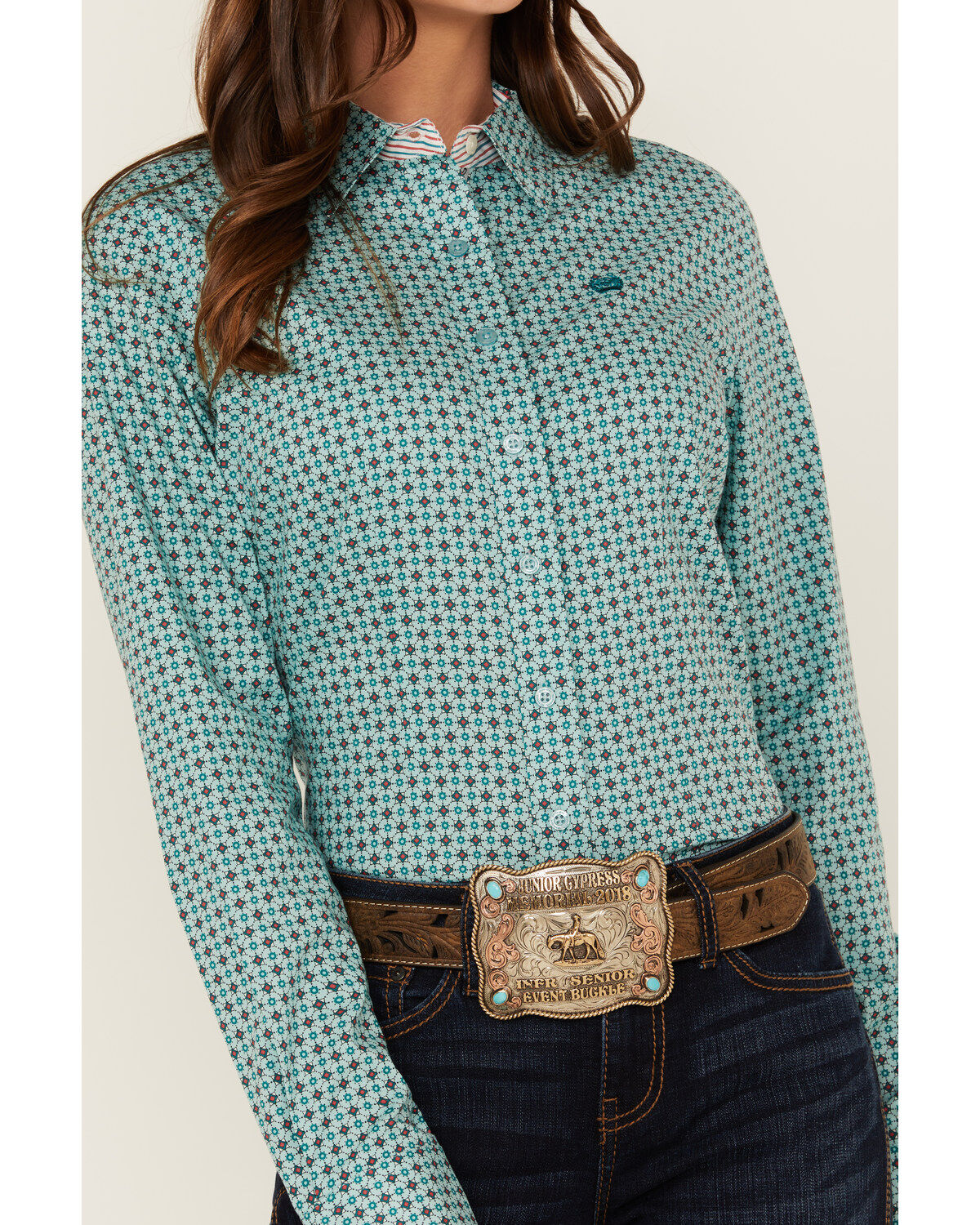 Cinch Women's Printed Long Sleeve Button-Down Western Shirt