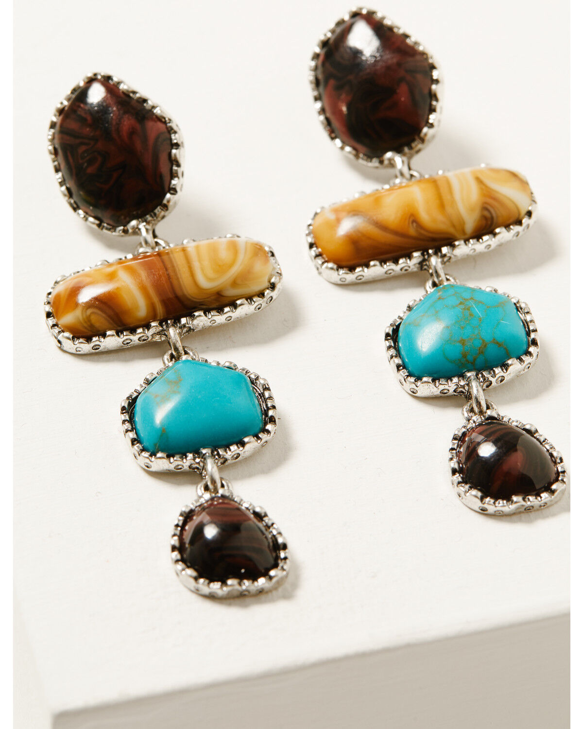 Shyanne Women's Frontier Antique Multi-Layered Stone Earrings