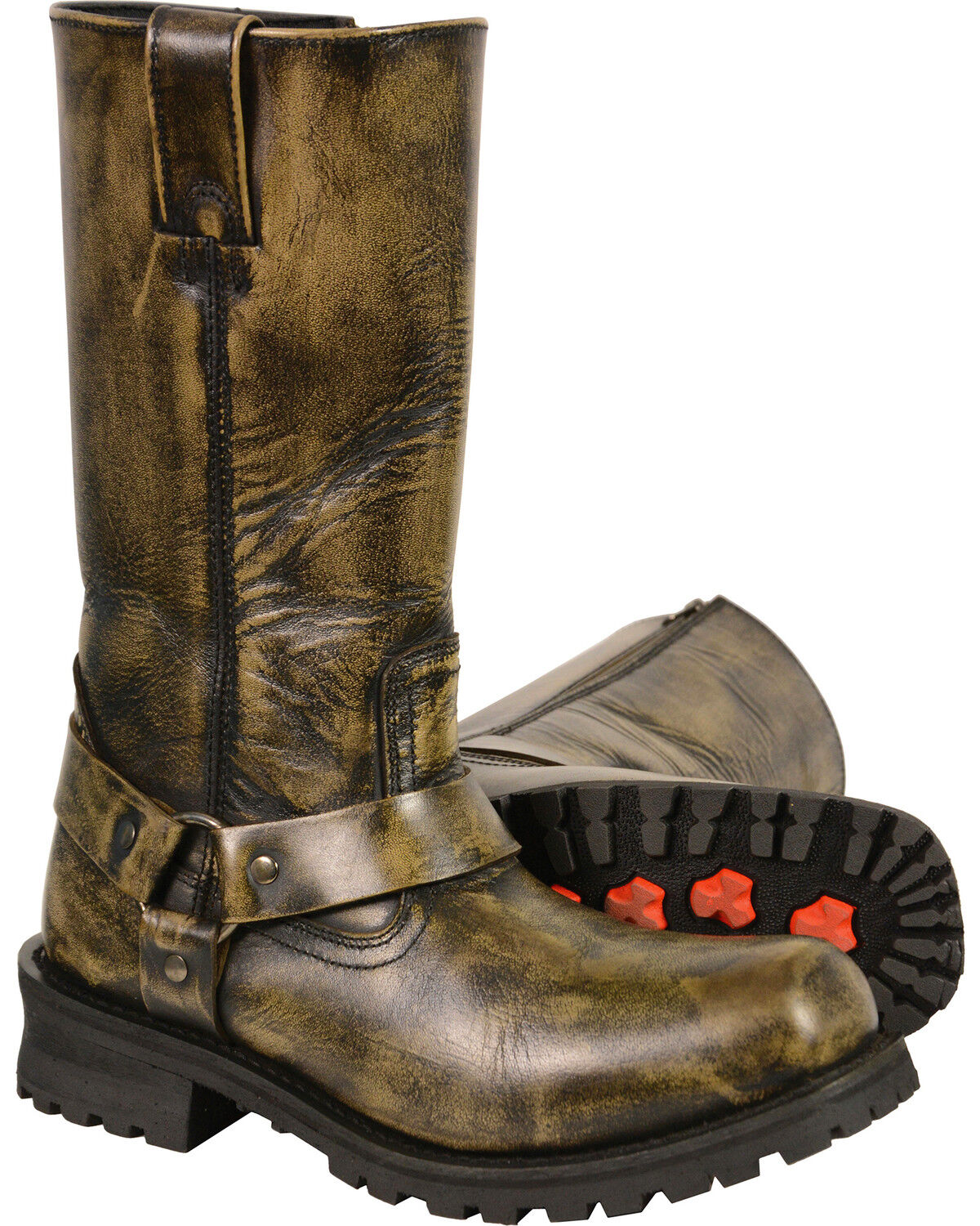 Milwaukee Leather Men's Waterproof 11" Harness Boots - Square Toe - Wide