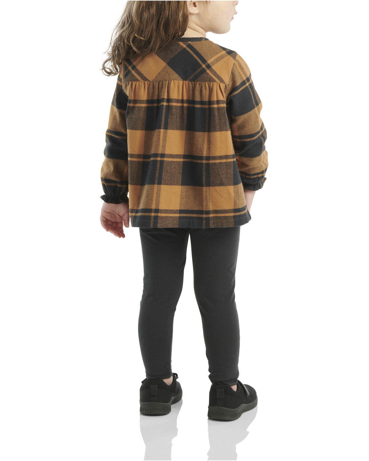 Carhartt Toddler Girls' Plaid Print Long Sleeve Button-Down Shirt And Leggings Set - 2 Piece