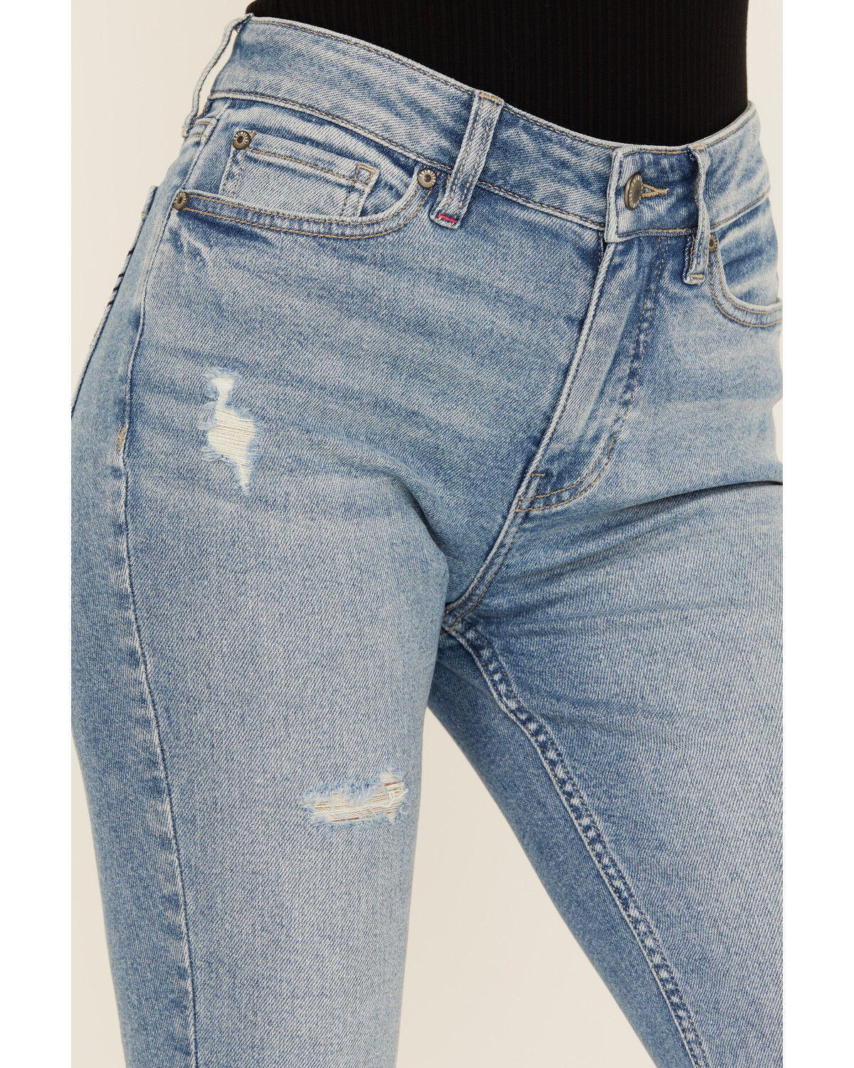 Idyllwind Women's Arbor Medium Wash Outlaw High Rise Flare Super Stretch Denim Jeans