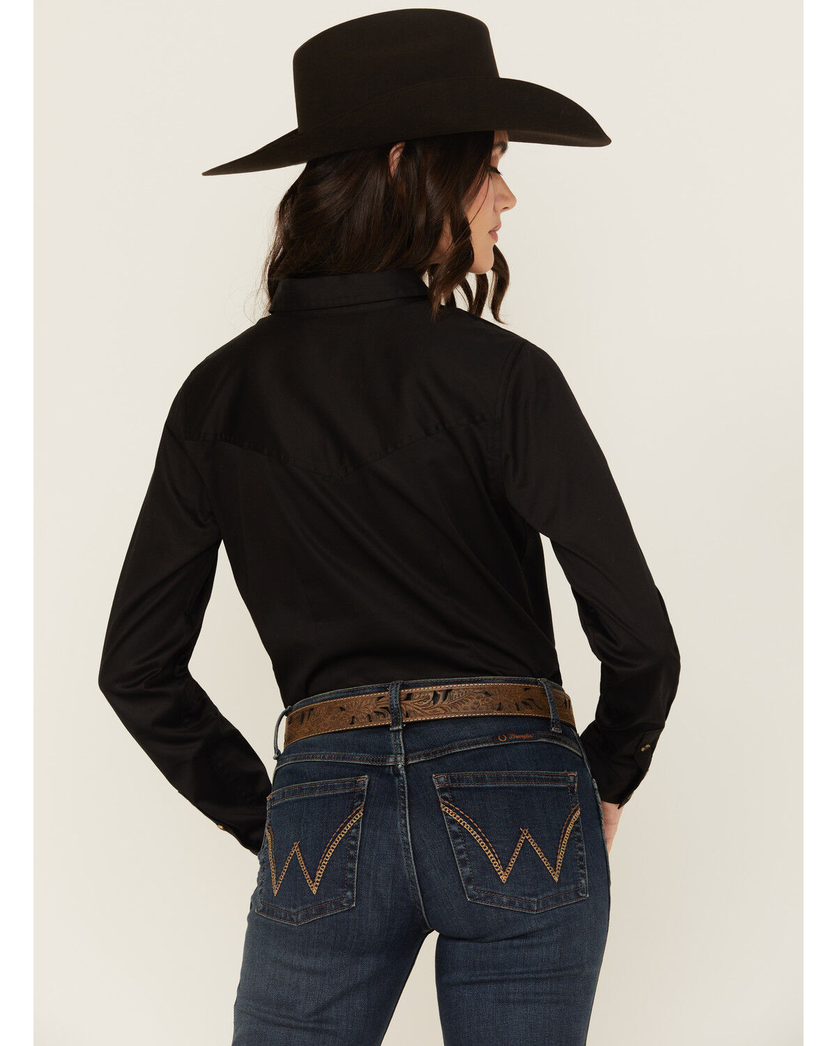 Shyanne Women's Poplin Embroidered Long Sleeve Button-Down Stretch Western Shirt