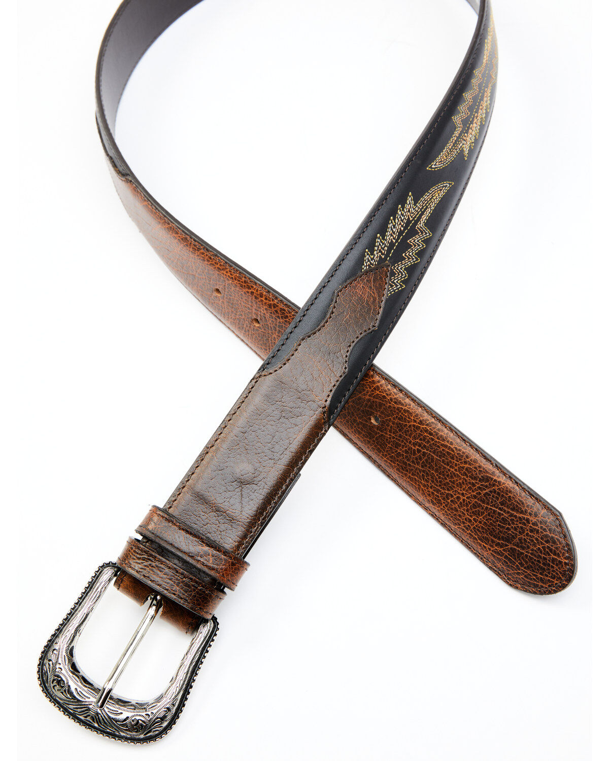 Cody James Men's Two-Tone Brown Buck Western Belt