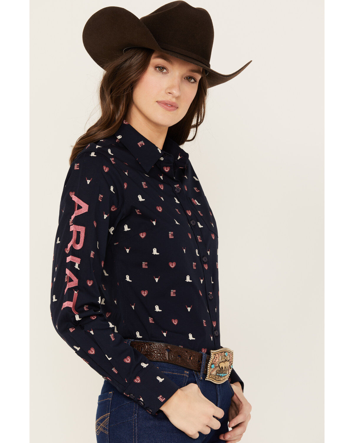 Ariat Women's Love Team Kirby Stretch Long Sleeve Button Down Western Shirt