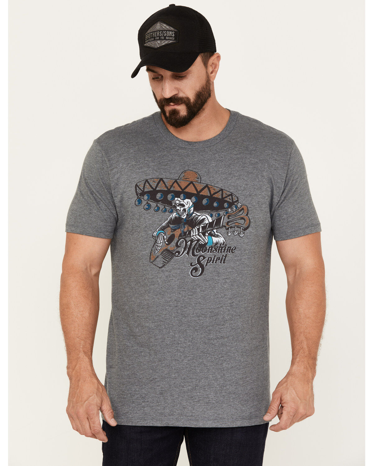 Moonshine Spirit Men's Mariachi Guitar Short Sleeve Graphic T-Shirt