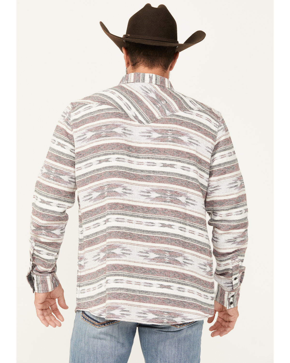 Moonshine Spirit Men's Coyote Southwestern Print Long Sleeve Snap Shirt