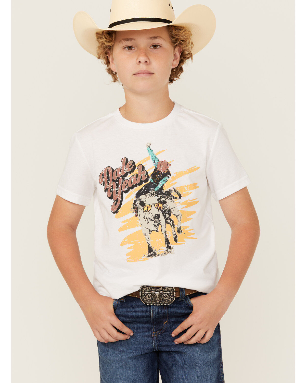 Rock & Roll Denim Boys' Cowboy Short Sleeve Graphic T-Shirt
