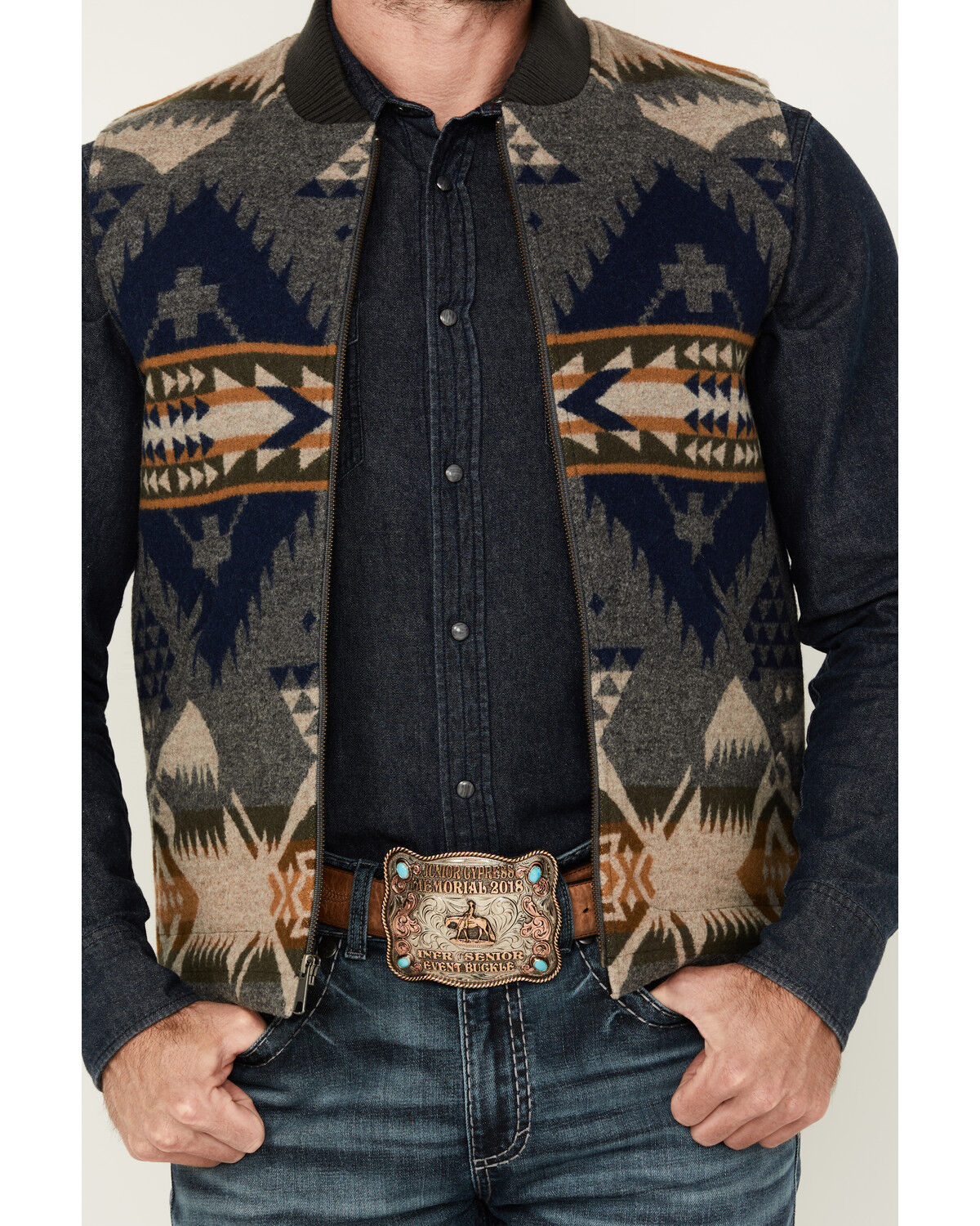 Pendleton Men's Colton Multicolored Print Zip-Up Quilted Vest
