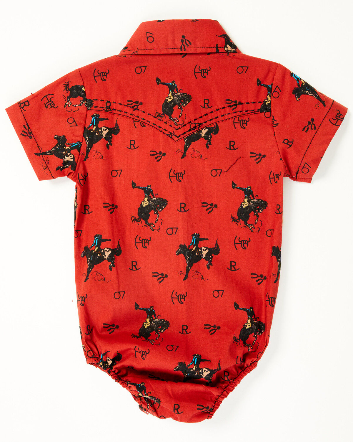 Cowboy Hardware Infant Boys' Bronc Print Short Sleeve Snap Stretch Onesie