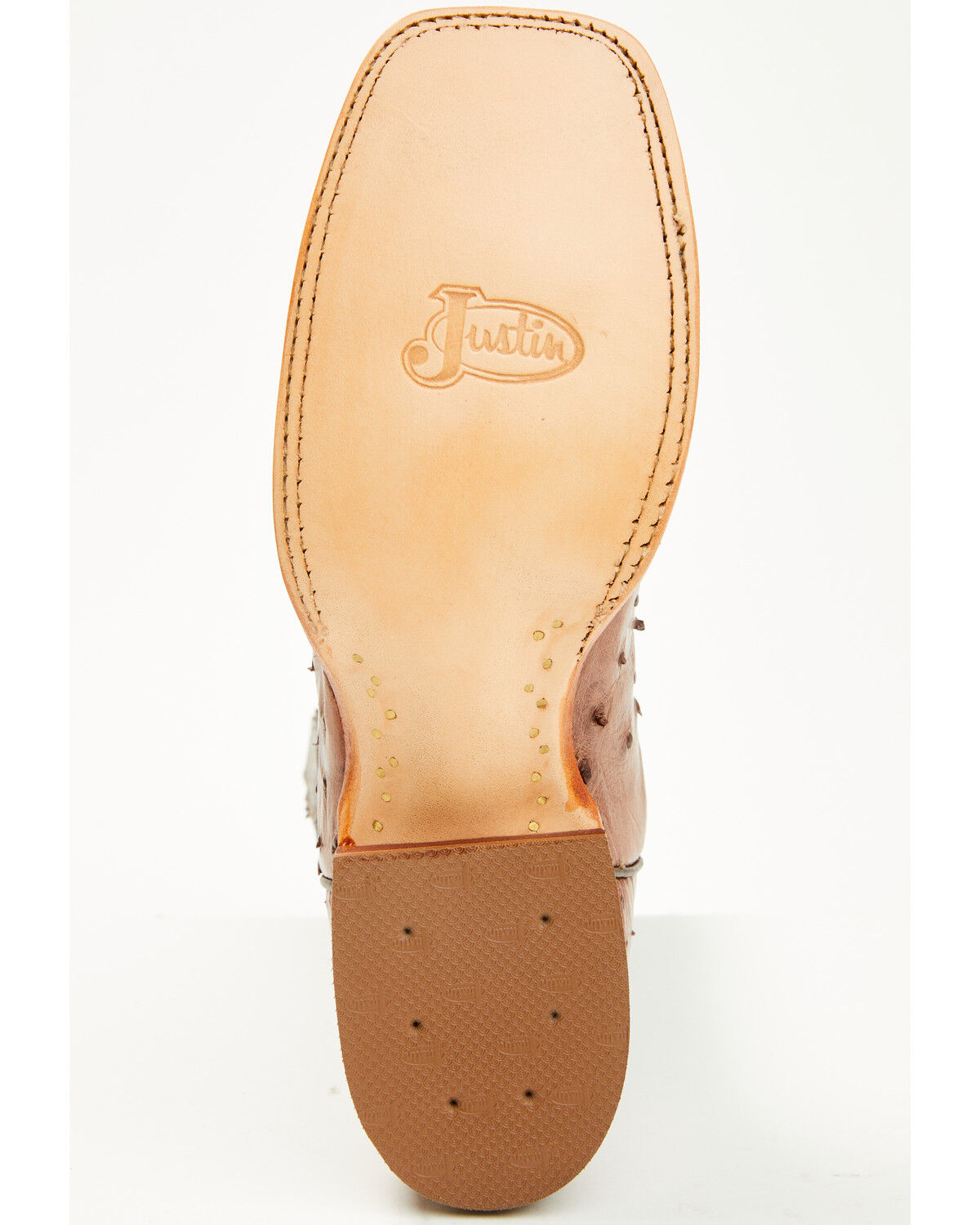 Justin Men's Chisolm Exotic Ostrich Western Boots - Broad Square Toe