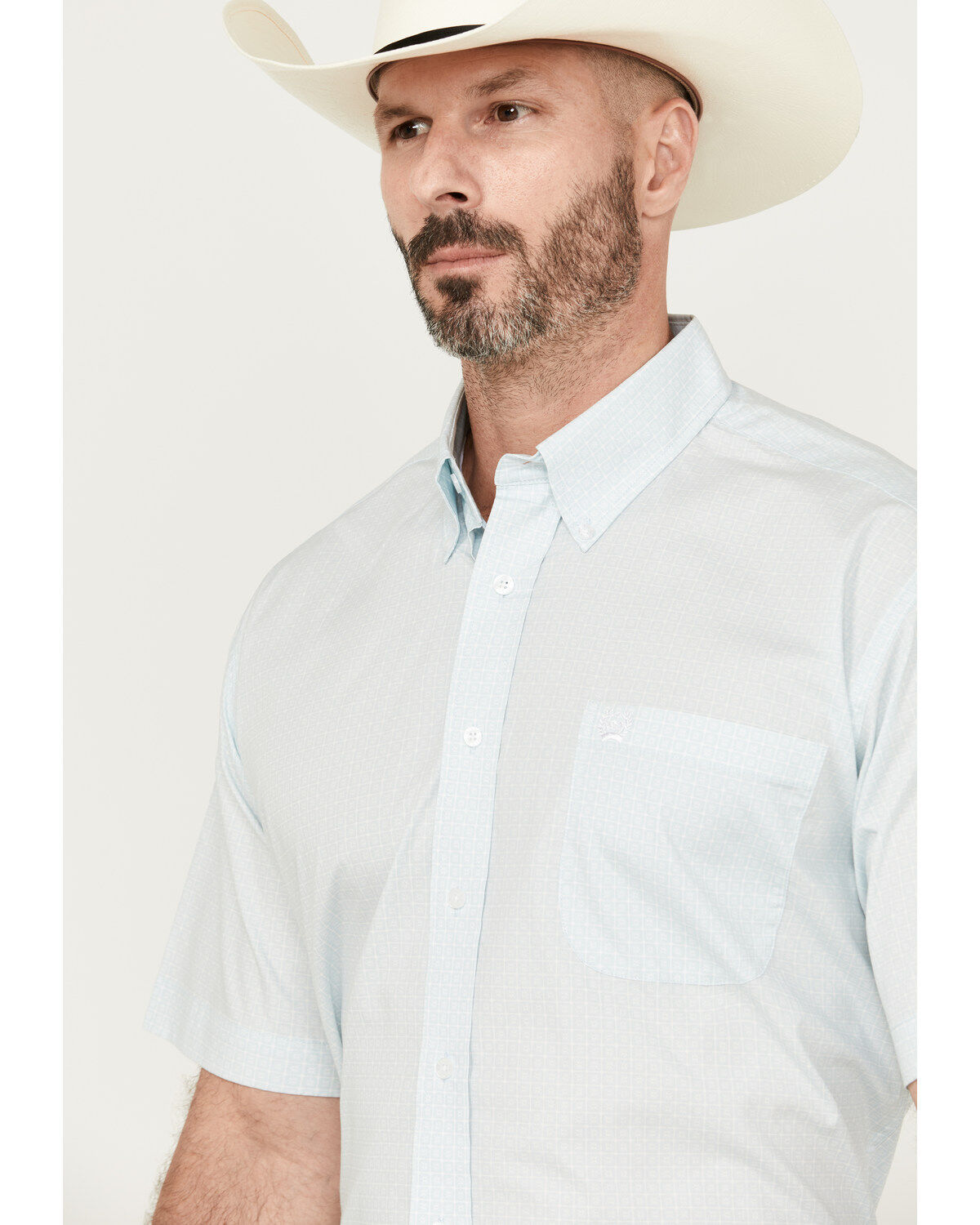 Cinch Men's Diamond Print Short Sleeve Button-Down Western Shirt