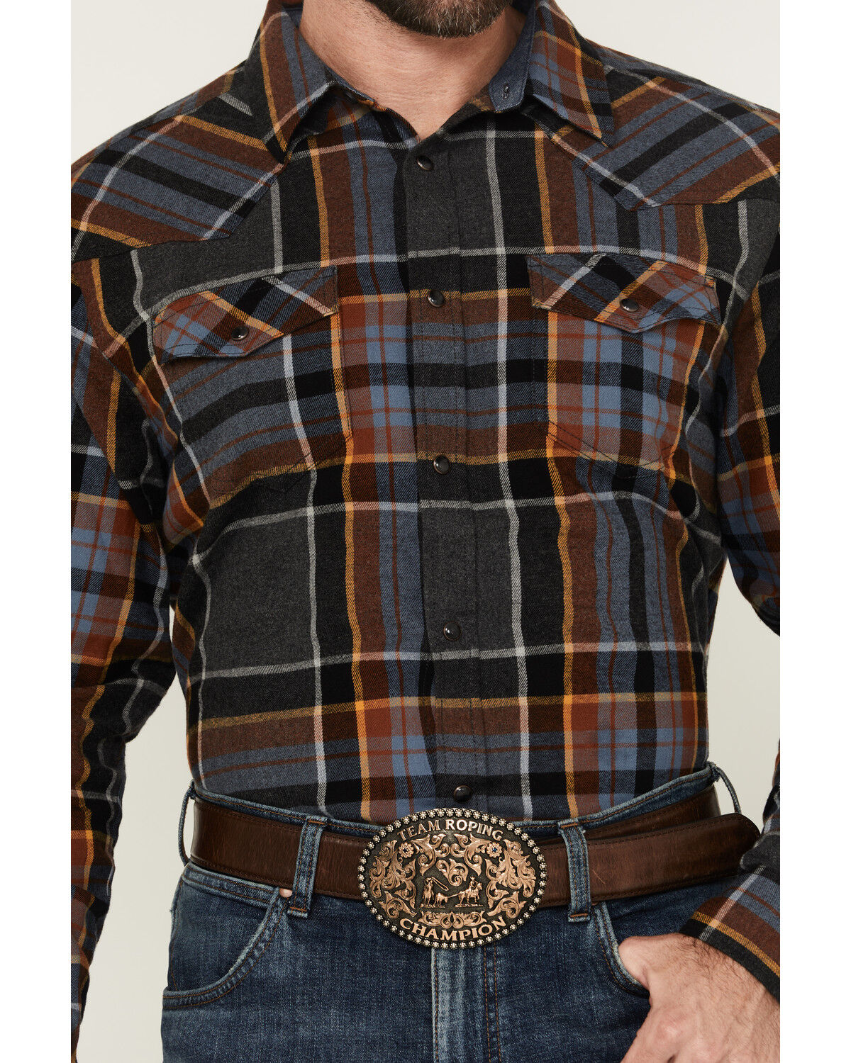 Cody James Men's Lawton Plaid Print Long Sleeve Snap Western Shirt