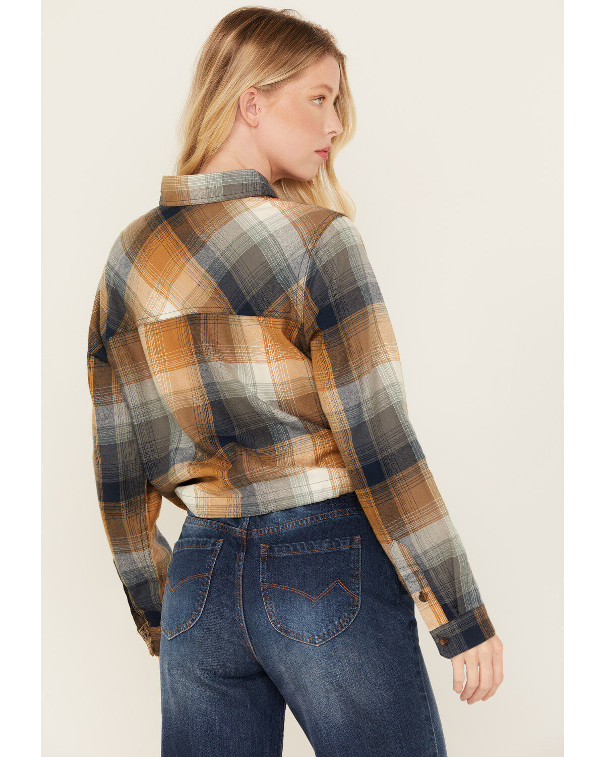 Cleo + Wolf Women's Plaid Print Long Sleeve Flannel Shirt