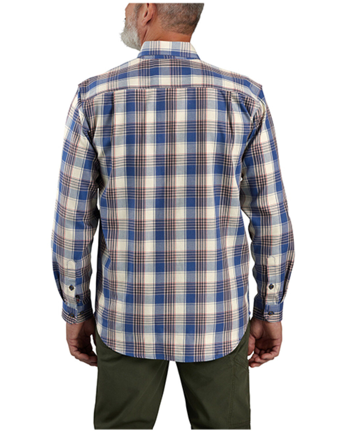 Carhartt Men's FR Force Rugged FleX™ Loose Fit Twill Plaid Print Long Sleeve Button-Down Shirt
