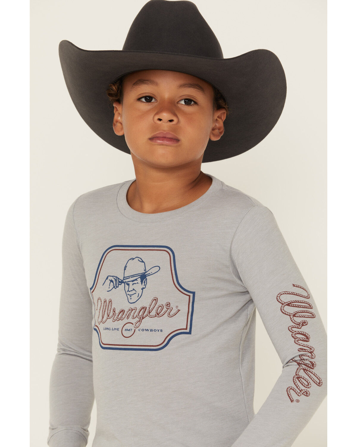 Wrangler Boys' Logo Long Sleeve Graphic T-Shirt