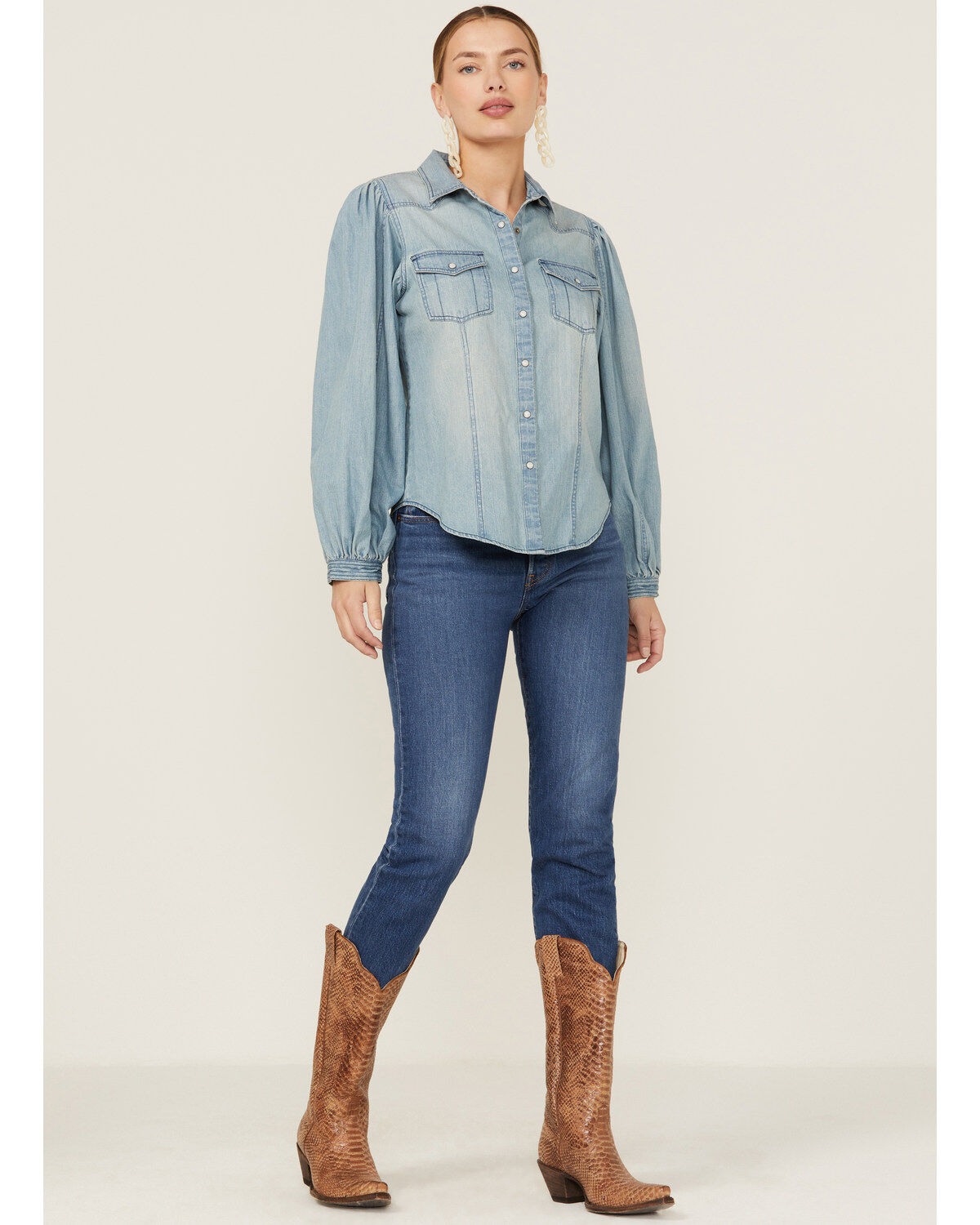 Panhandle Women's Denim Dolman Sleeve Snap Shirt