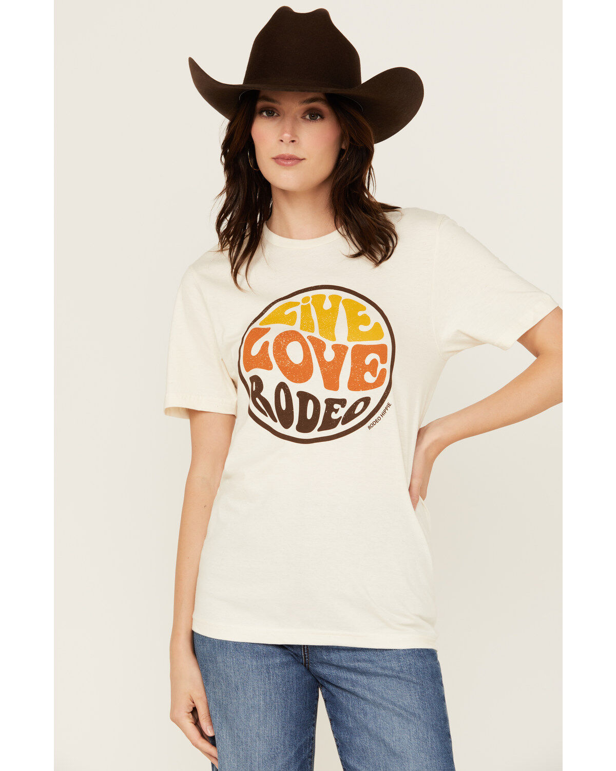 Rodeo Hippie Women's Live Love Rodeo Short Sleeve Graphic Tee
