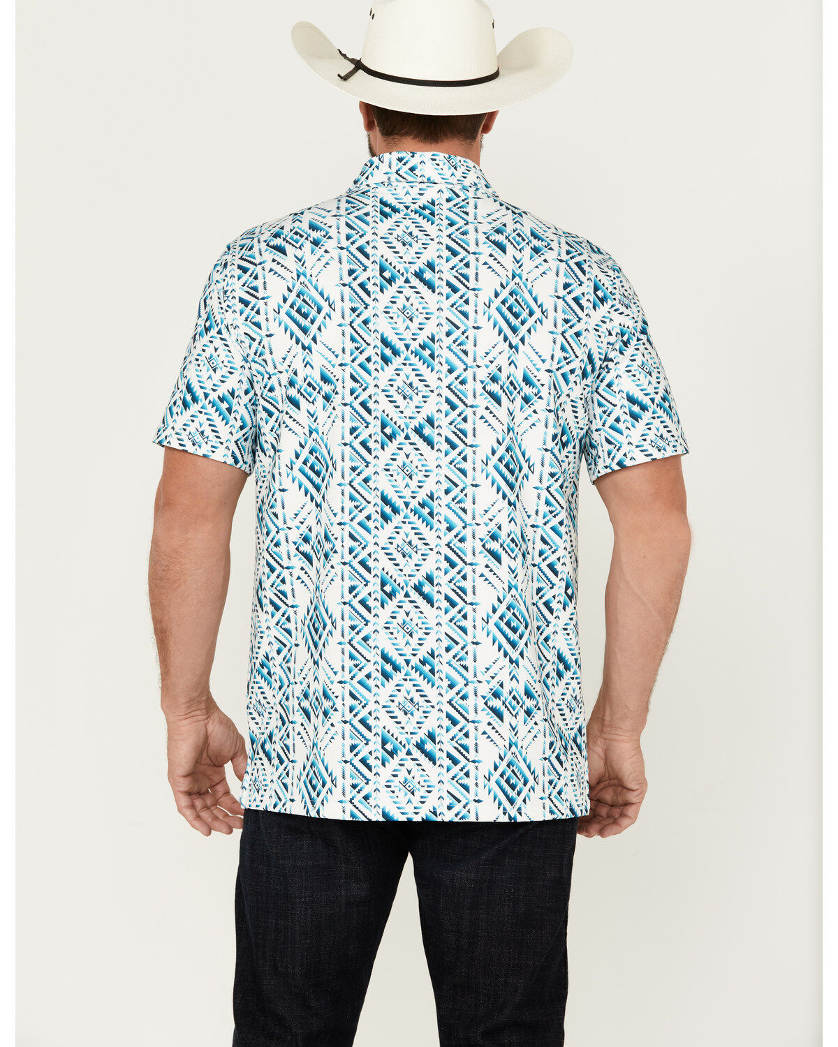 Panhandle Men's Southwestern Print Short Sleeve Performance Polo Shirt