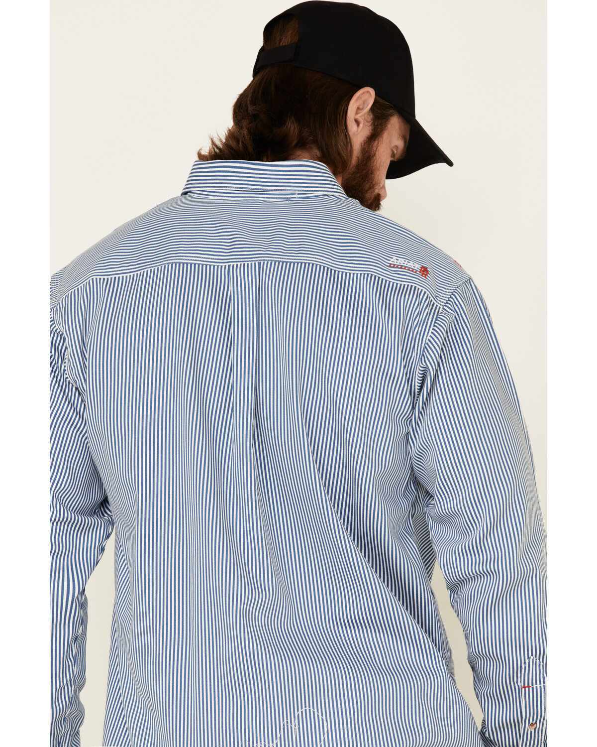 Ariat Men's FR Striped Long Sleeve Button Work Shirt
