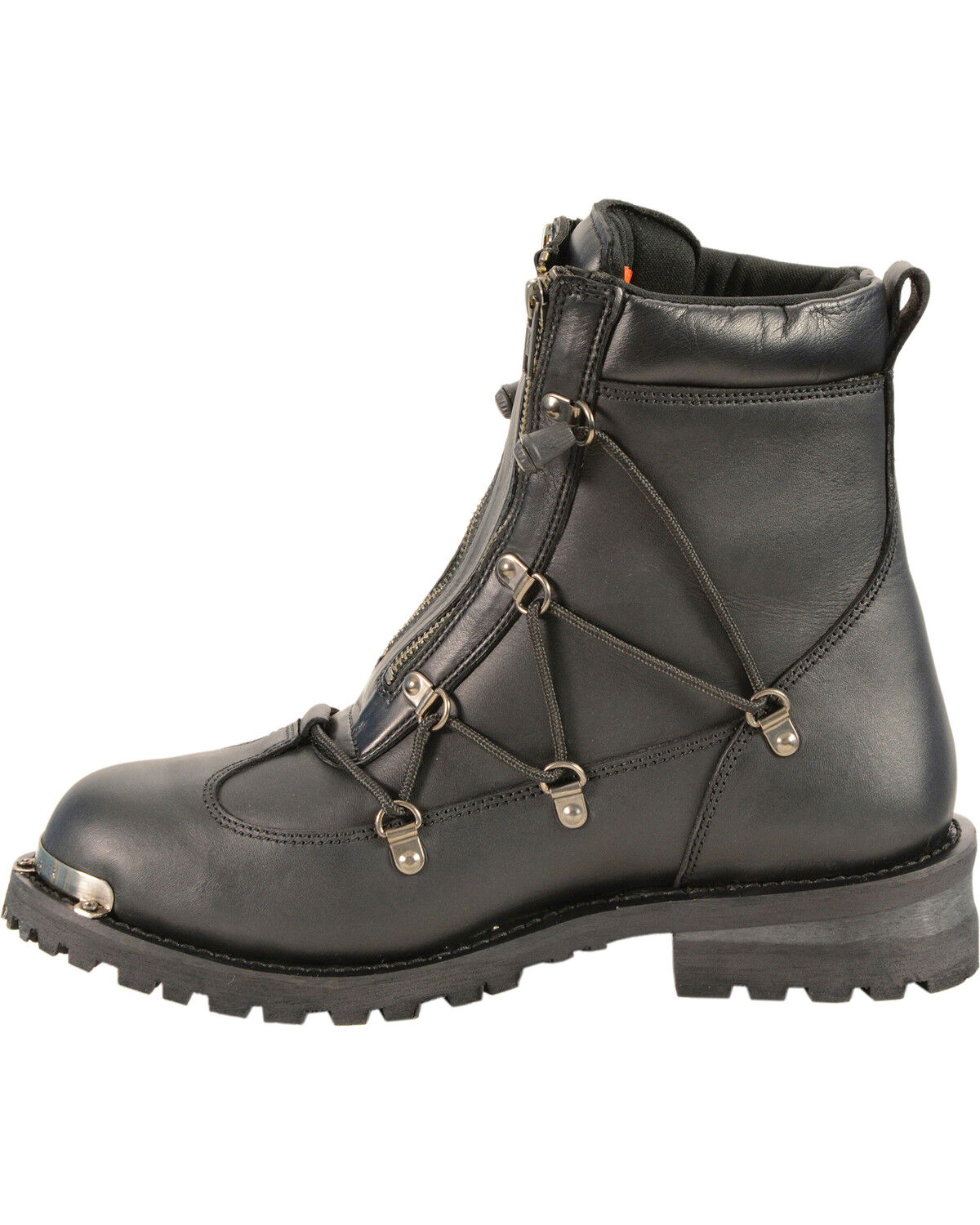 Milwaukee Leather Men's Twin Zipper Cap Toe Boots - Round Toe