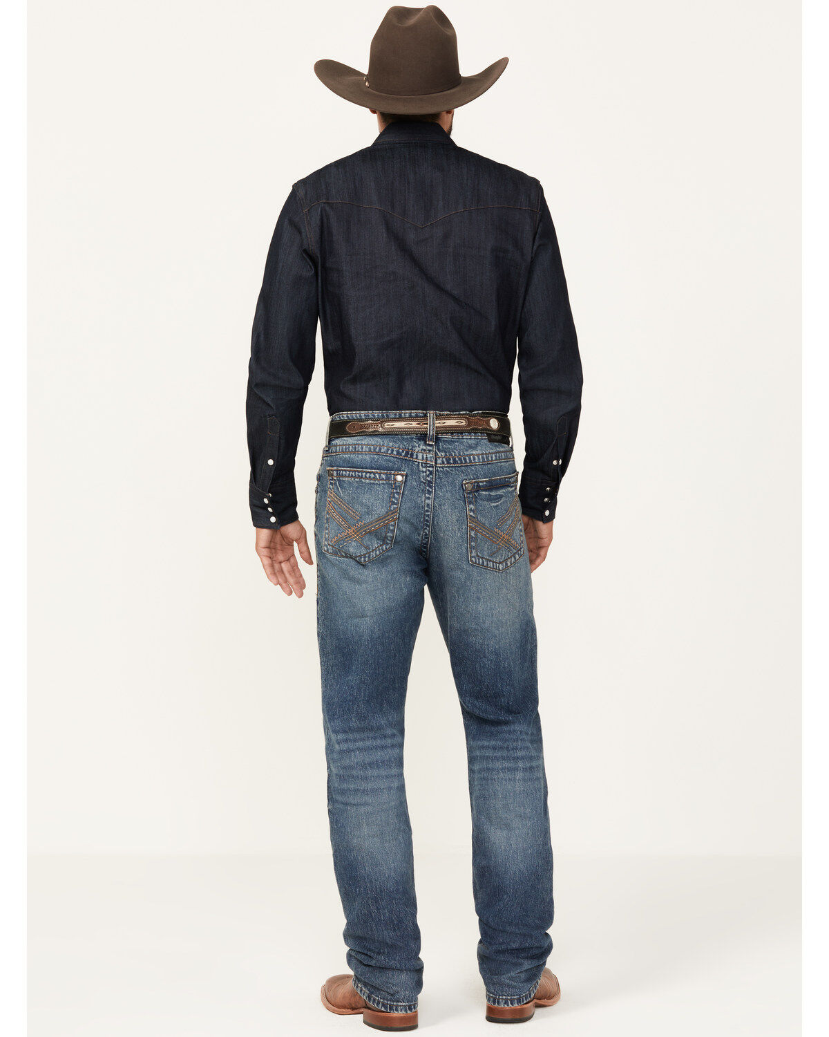 Rock 47 by Wrangler Men's Fool Hearted Dark Wash Slim Straight Stretch Jeans