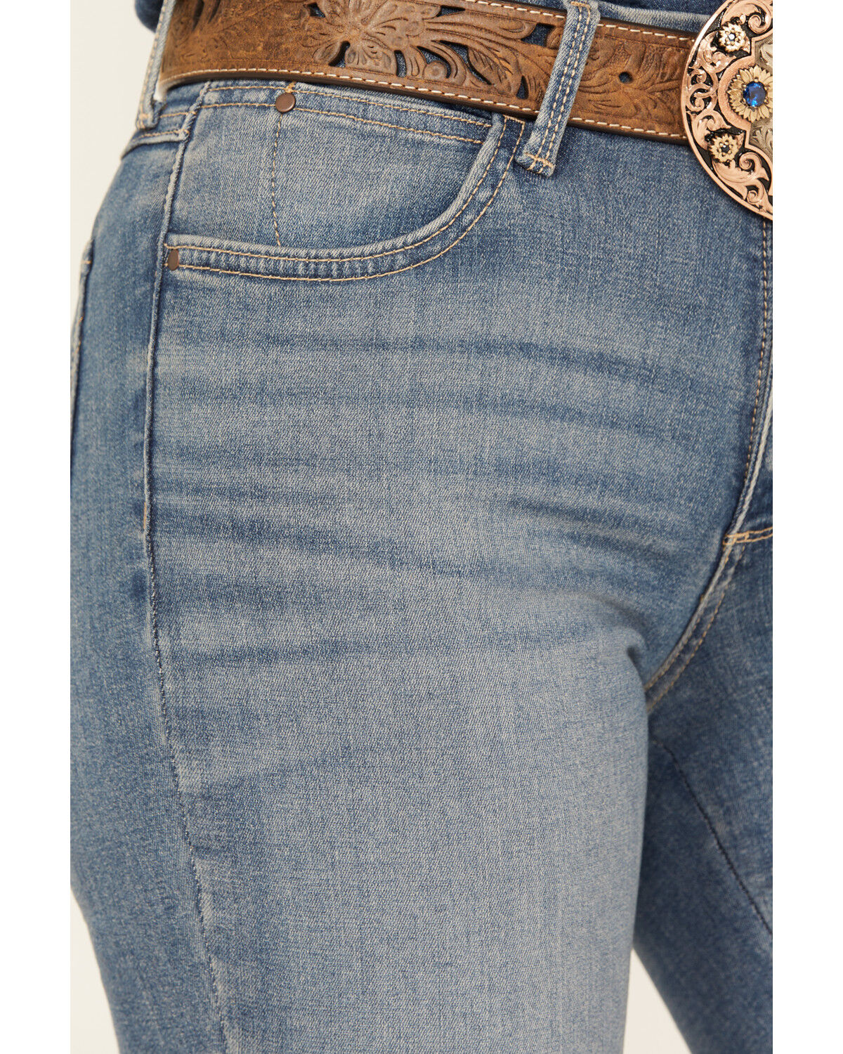 Wrangler Women's Ada Medium Wash High Rise Bootcut Stretch Denim Jeans